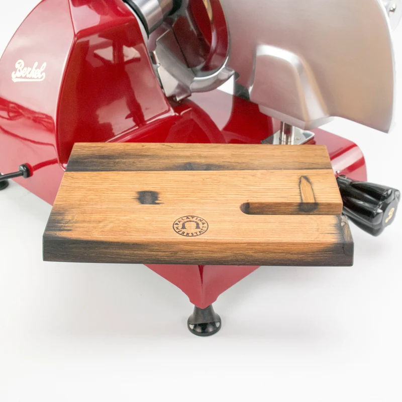 Berkel Red Line Weiß, 300 mm Original Profi-Aufschnittmaschine + Einlegebrett aus Eiche