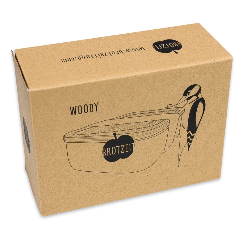 Brotzeit WOODY Lunchbox aus Edelstahl mit Bambusdeckel