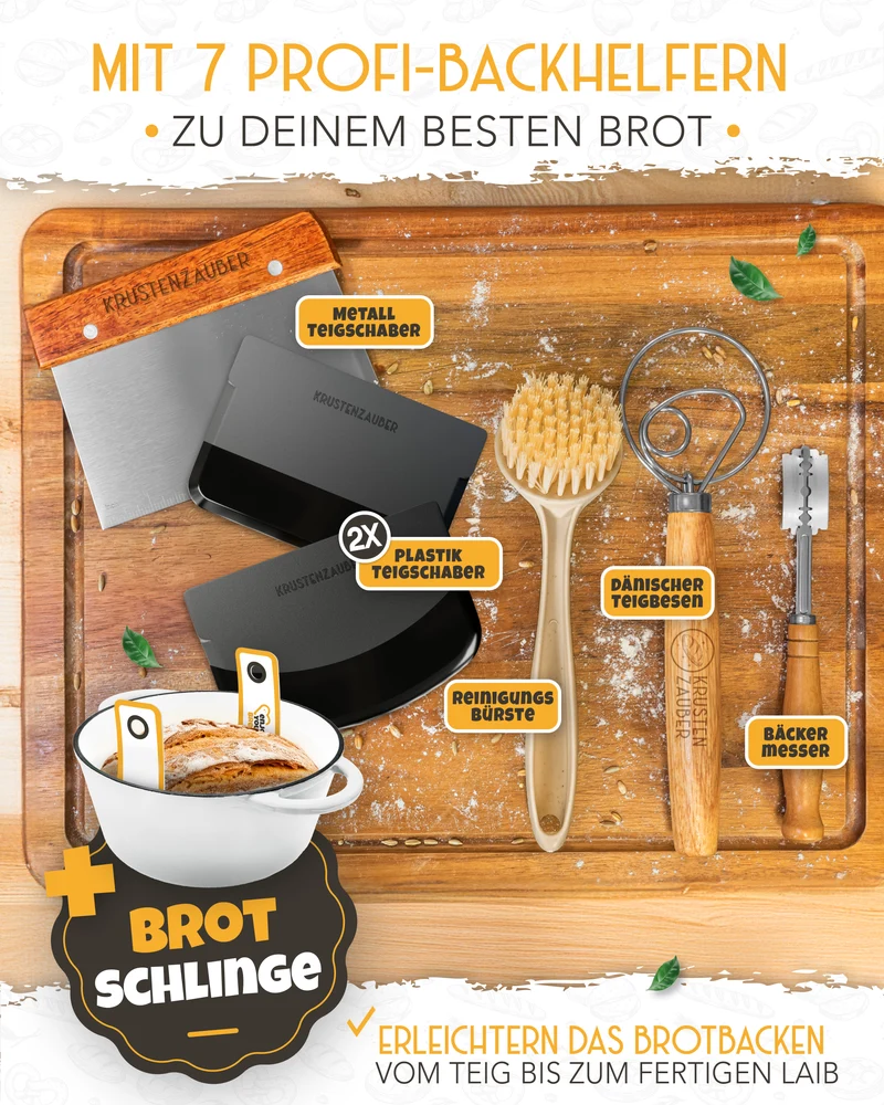 Einsteiger-Set – Gusseisentopf Emaille Weiß 4,7 l, Zubehör & Rezept-Booklet
