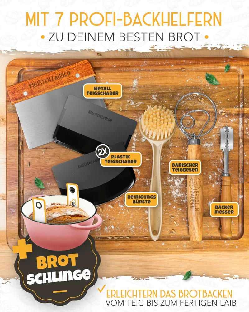 Einsteiger-Set – Gusseisentopf Emaille Rosa 4,7 l, Zubehör & Rezept-Booklet