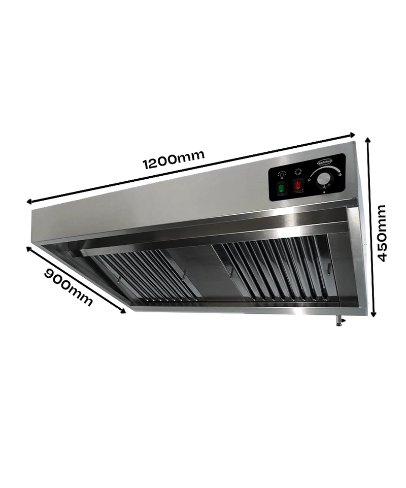 Wandhauben - 1200x900x450 mm - inkl. Motor, Regler, Filter und LED