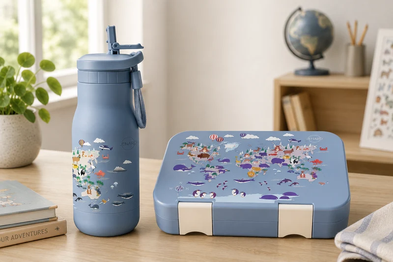 Lunchbox Komplettset mit Rucksack, Brotdose & Trinkflasche