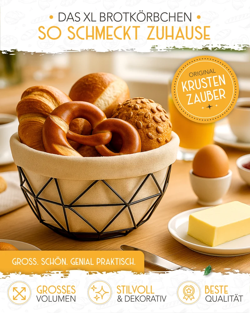 Brotkorb mit Metallgestell