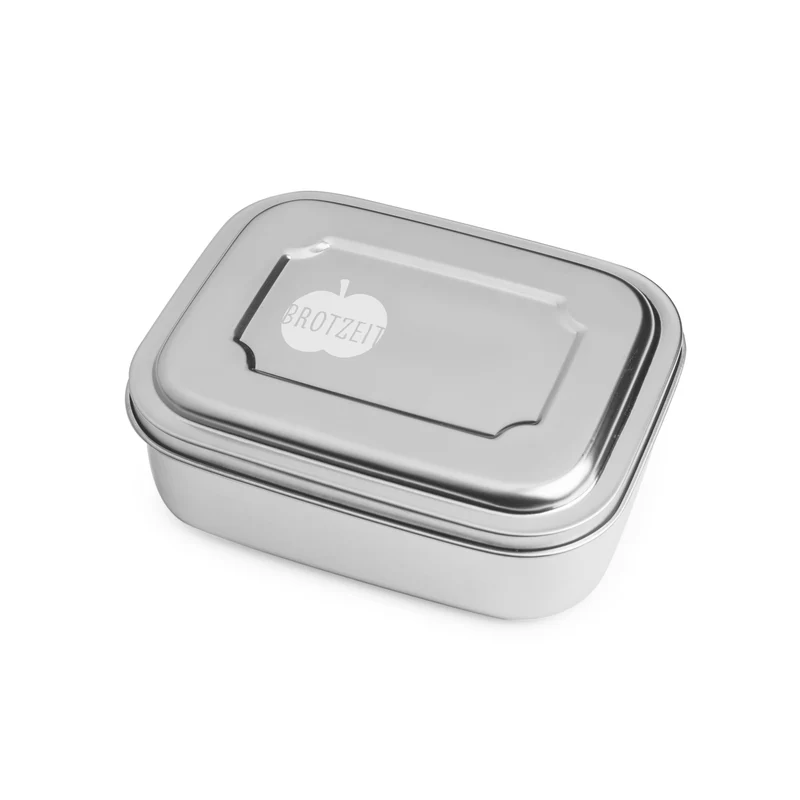 Brotzeit ZWEIER Lunchbox Brotdose Jausenbox mit Unterteilung aus Edelstahl, BPA-frei