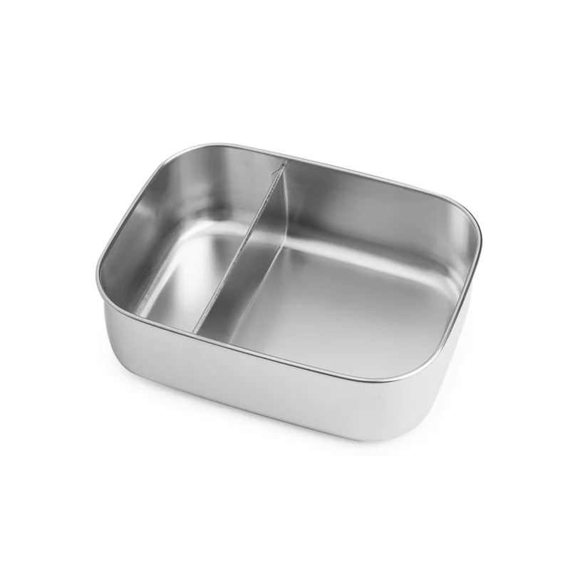 Brotzeit ZWEIER Lunchbox Brotdose Jausenbox mit Unterteilung aus Edelstahl, BPA-frei