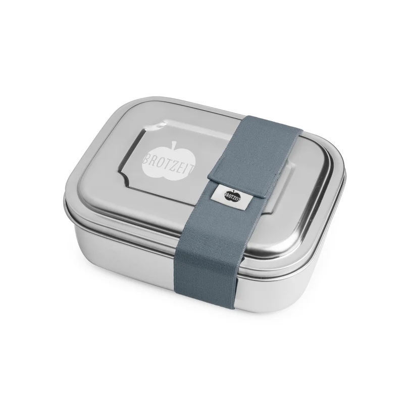 Brotzeit ZWEIER Lunchbox Brotdose Jausenbox mit Unterteilung aus Edelstahl, BPA-frei