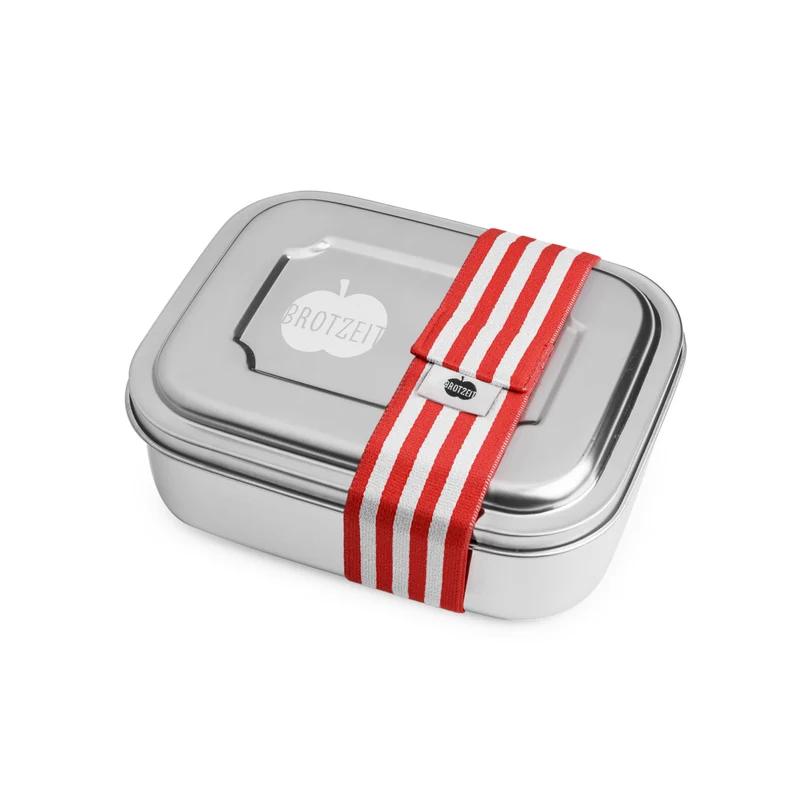 Brotzeit ZWEIER Lunchbox Brotdose Jausenbox mit Unterteilung aus Edelstahl, BPA-frei