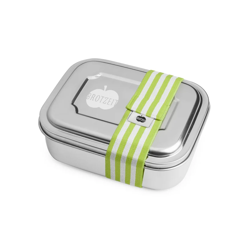 Brotzeit ZWEIER Lunchbox Brotdose Jausenbox mit Unterteilung aus Edelstahl, BPA-frei