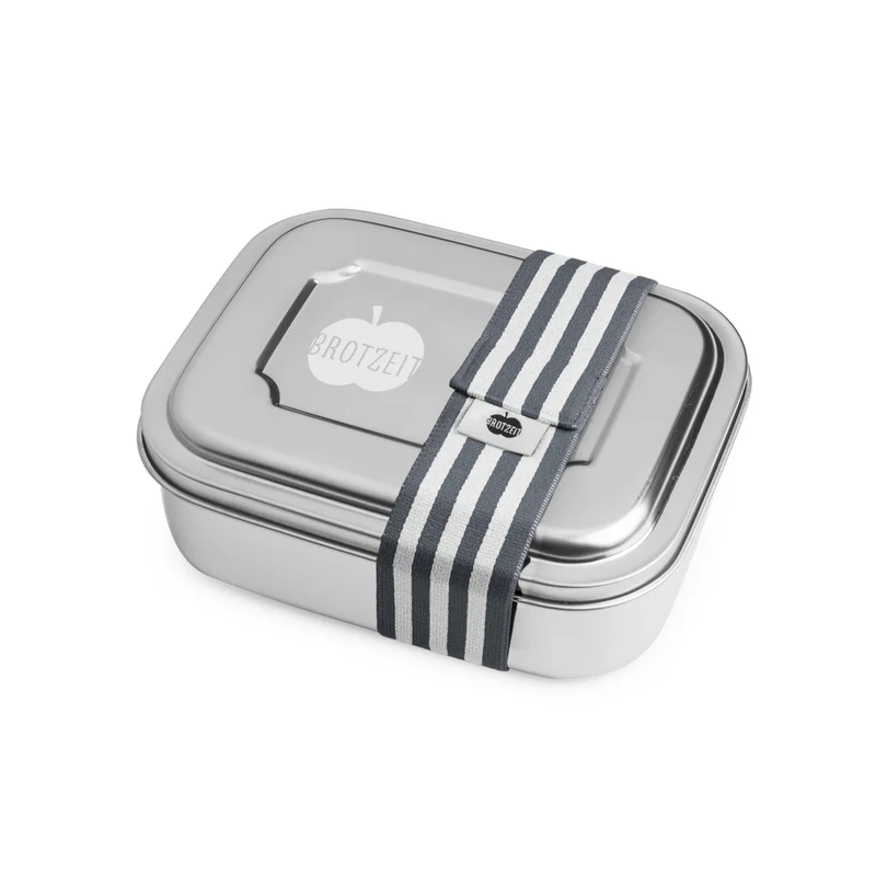 Brotzeit ZWEIER Lunchbox Brotdose Jausenbox mit Unterteilung aus Edelstahl, BPA-frei