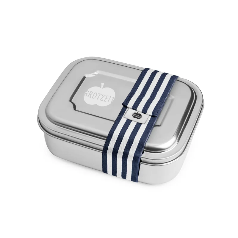 Brotzeit ZWEIER Lunchbox Brotdose Jausenbox mit Unterteilung aus Edelstahl, BPA-frei