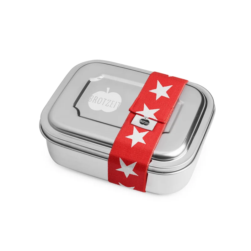 Brotzeit ZWEIER Lunchbox Brotdose Jausenbox mit Unterteilung aus Edelstahl, BPA-frei