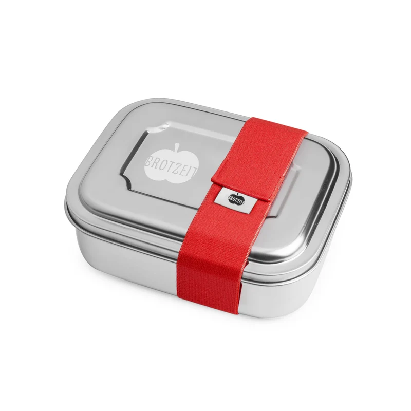Brotzeit ZWEIER Lunchbox Brotdose Jausenbox mit Unterteilung aus Edelstahl, BPA-frei