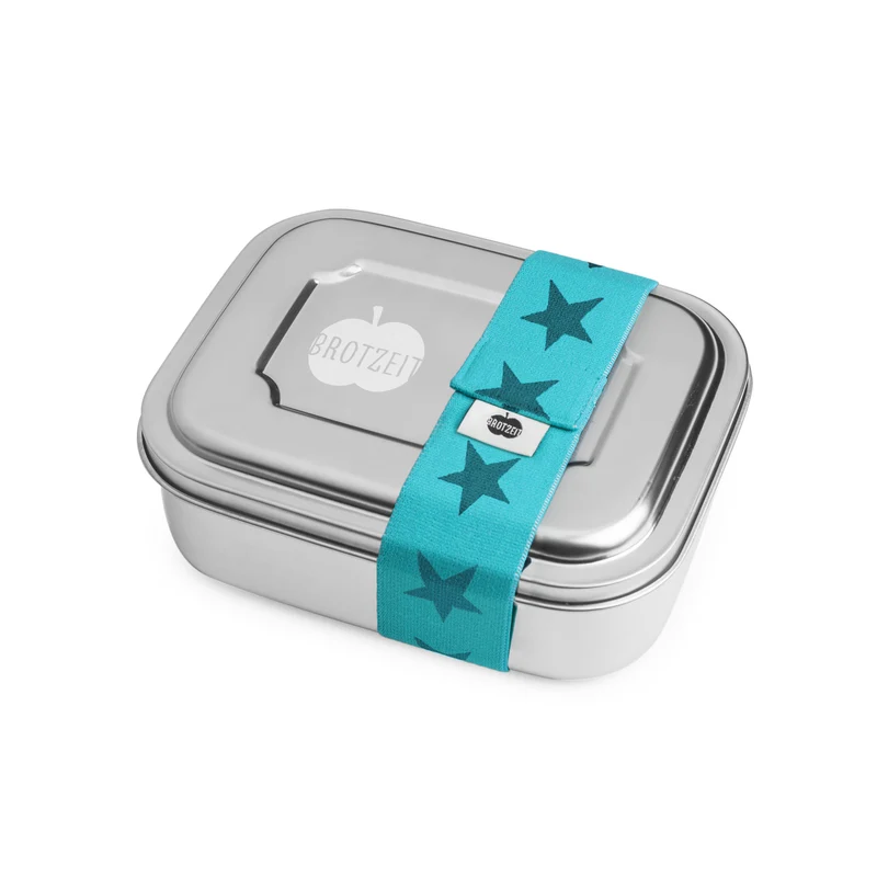 Brotzeit ZWEIER Lunchbox Brotdose Jausenbox mit Unterteilung aus Edelstahl, BPA-frei