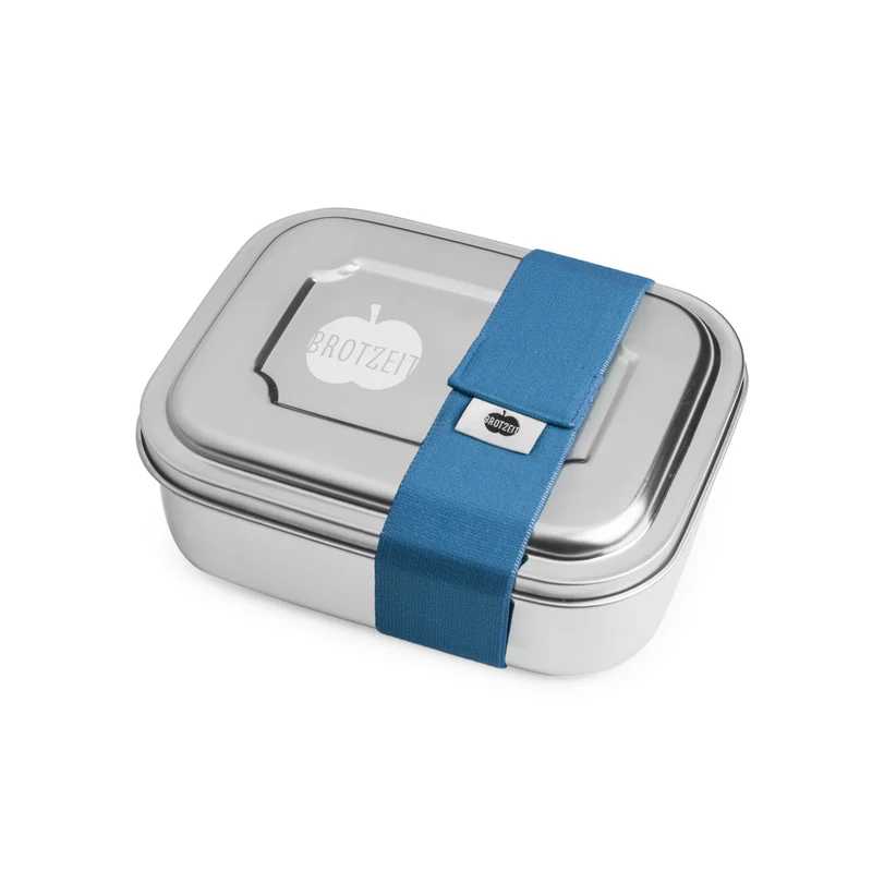 Brotzeit ZWEIER Lunchbox Brotdose Jausenbox mit Unterteilung aus Edelstahl, BPA-frei