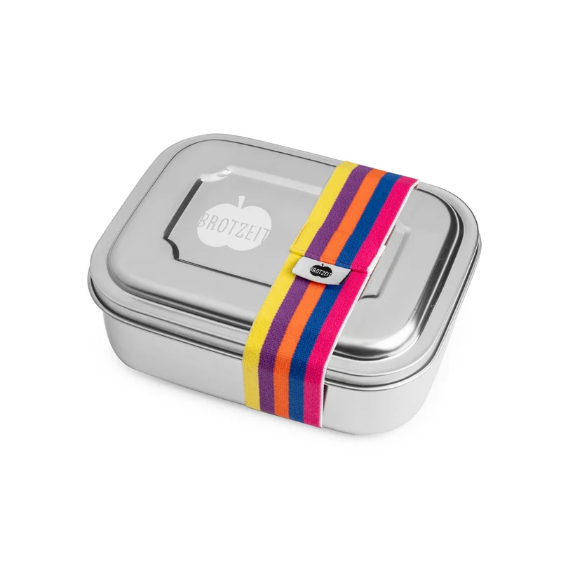 Brotzeit ZWEIER Lunchbox Brotdose Jausenbox mit Unterteilung aus Edelstahl, BPA-frei