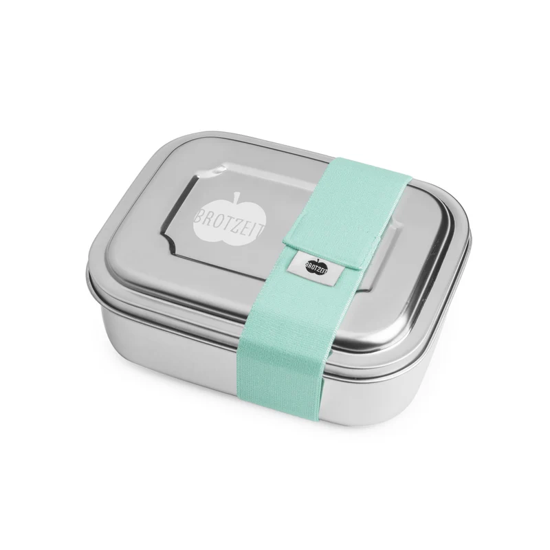 Brotzeit ZWEIER Lunchbox Brotdose Jausenbox mit Unterteilung aus Edelstahl, BPA-frei