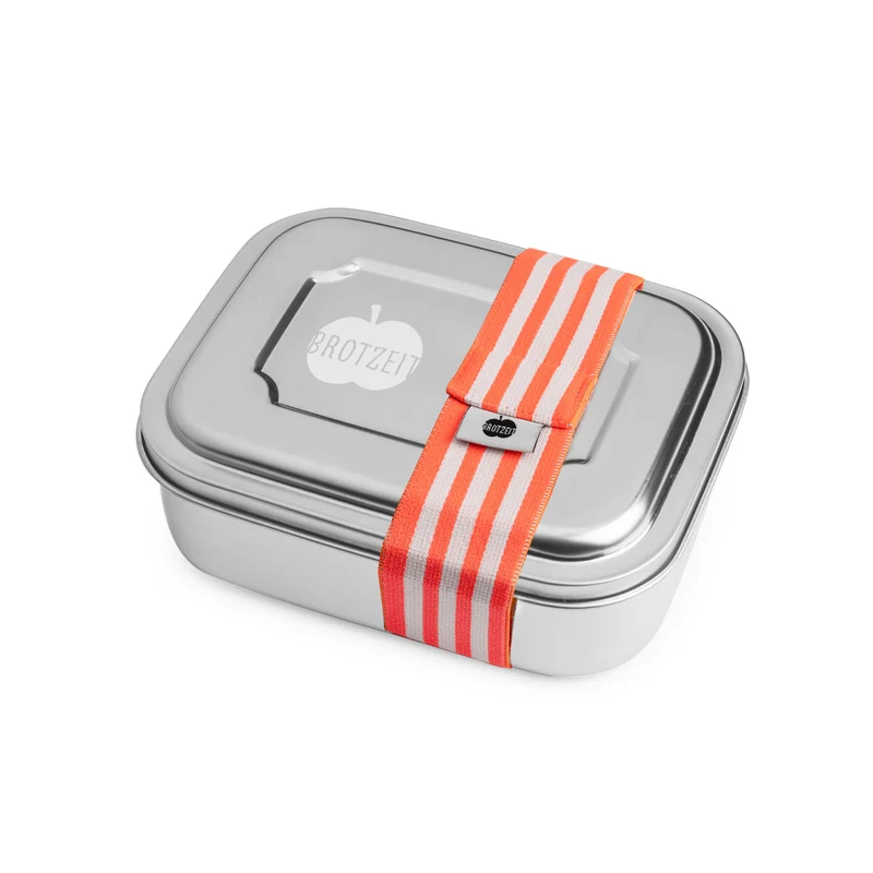 Brotzeit ZWEIER Lunchbox Brotdose Jausenbox mit Unterteilung aus Edelstahl, BPA-frei