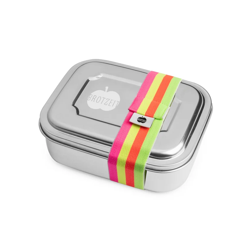 Brotzeit ZWEIER Lunchbox Brotdose Jausenbox mit Unterteilung aus Edelstahl, BPA-frei