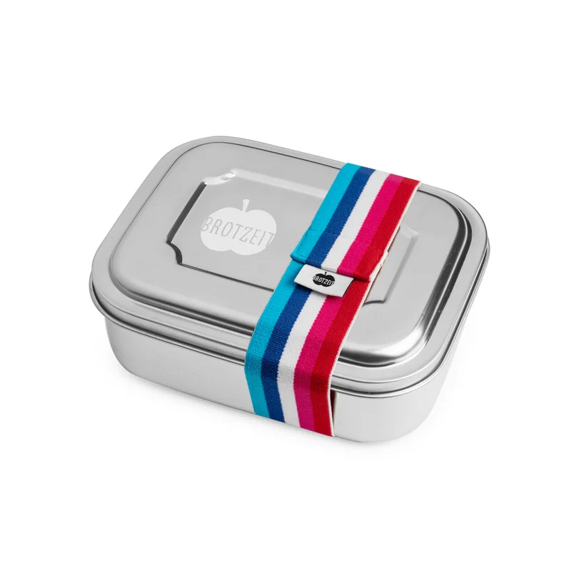Brotzeit ZWEIER Lunchbox Brotdose Jausenbox mit Unterteilung aus Edelstahl, BPA-frei