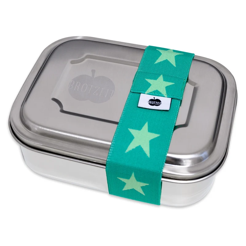 Brotzeit ZWEIER Lunchbox Brotdose Jausenbox mit Unterteilung aus Edelstahl, BPA-frei