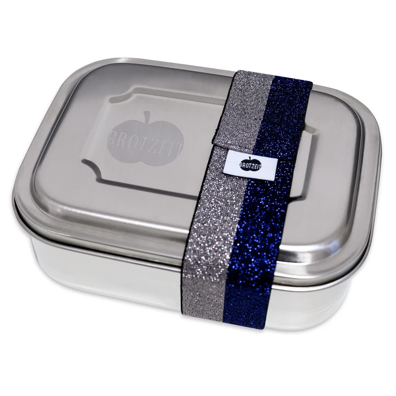 Brotzeit ZWEIER Lunchbox Brotdose Jausenbox mit Unterteilung aus Edelstahl, BPA-frei