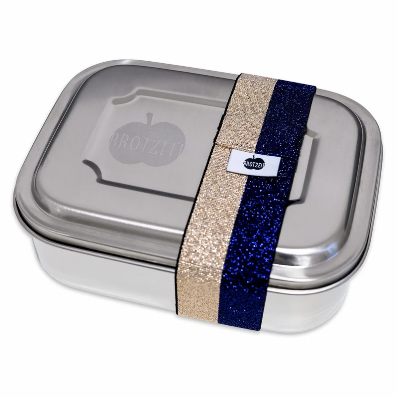 Brotzeit ZWEIER Lunchbox Brotdose Jausenbox mit Unterteilung aus Edelstahl, BPA-frei
