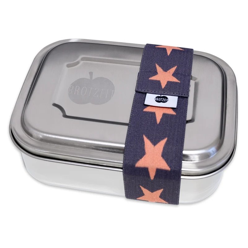 Brotzeit ZWEIER Lunchbox Brotdose Jausenbox mit Unterteilung aus Edelstahl, BPA-frei