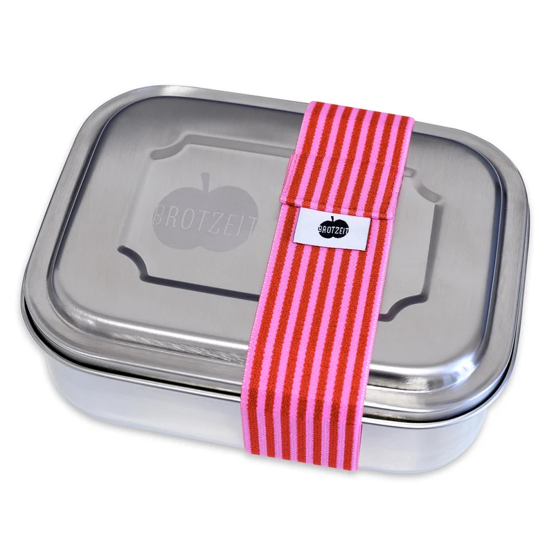 Brotzeit ZWEIER Lunchbox Brotdose Jausenbox mit Unterteilung aus Edelstahl, BPA-frei