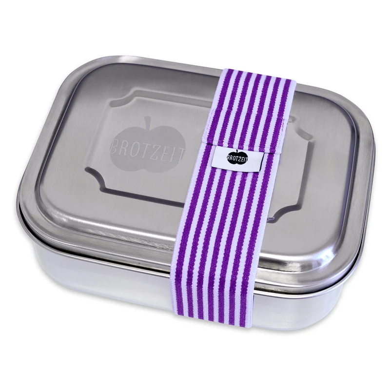Brotzeit ZWEIER Lunchbox Brotdose Jausenbox mit Unterteilung aus Edelstahl, BPA-frei