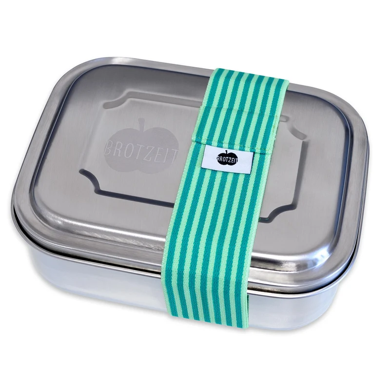 Brotzeit ZWEIER Lunchbox Brotdose Jausenbox mit Unterteilung aus Edelstahl, BPA-frei
