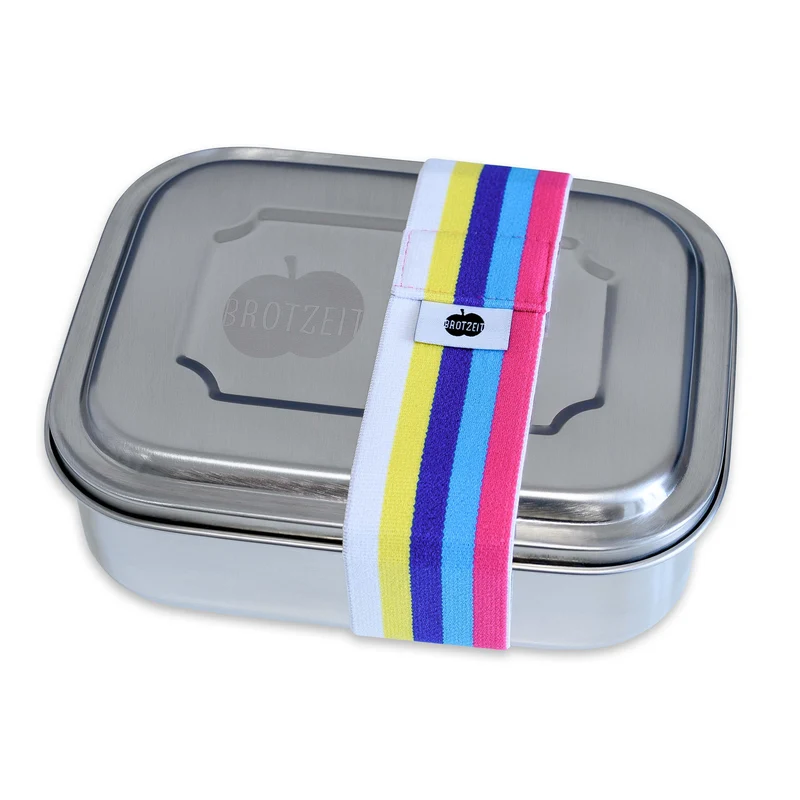Brotzeit ZWEIER Lunchbox Brotdose Jausenbox mit Unterteilung aus Edelstahl, BPA-frei