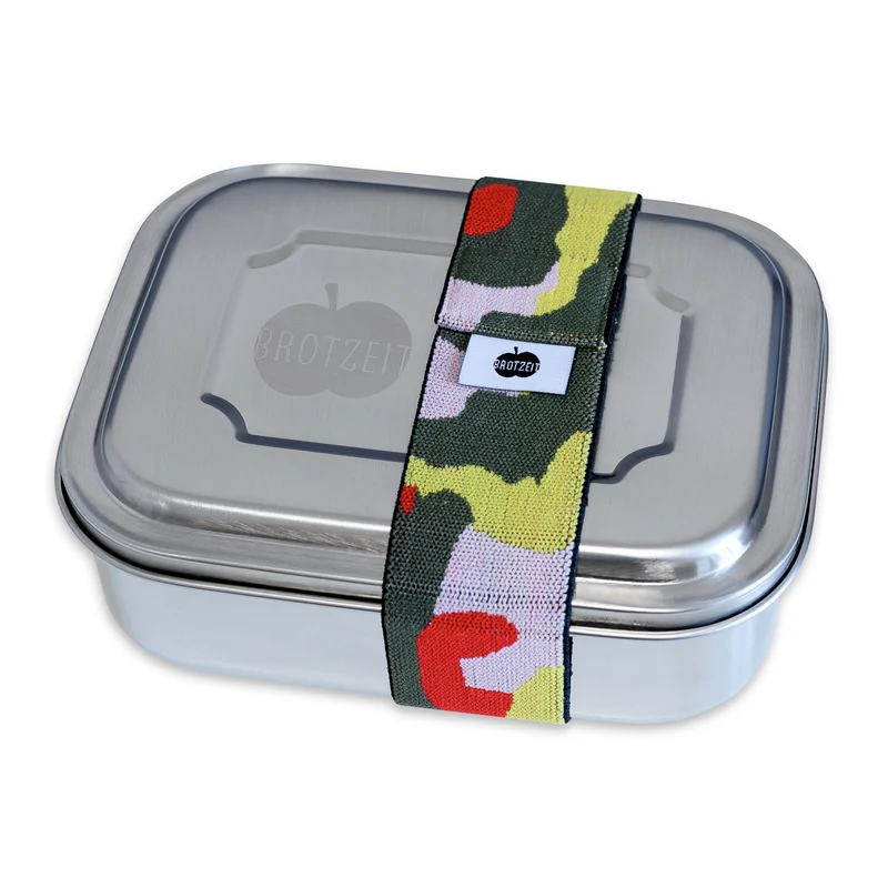 Brotzeit ZWEIER Lunchbox Brotdose Jausenbox mit Unterteilung aus Edelstahl, BPA-frei