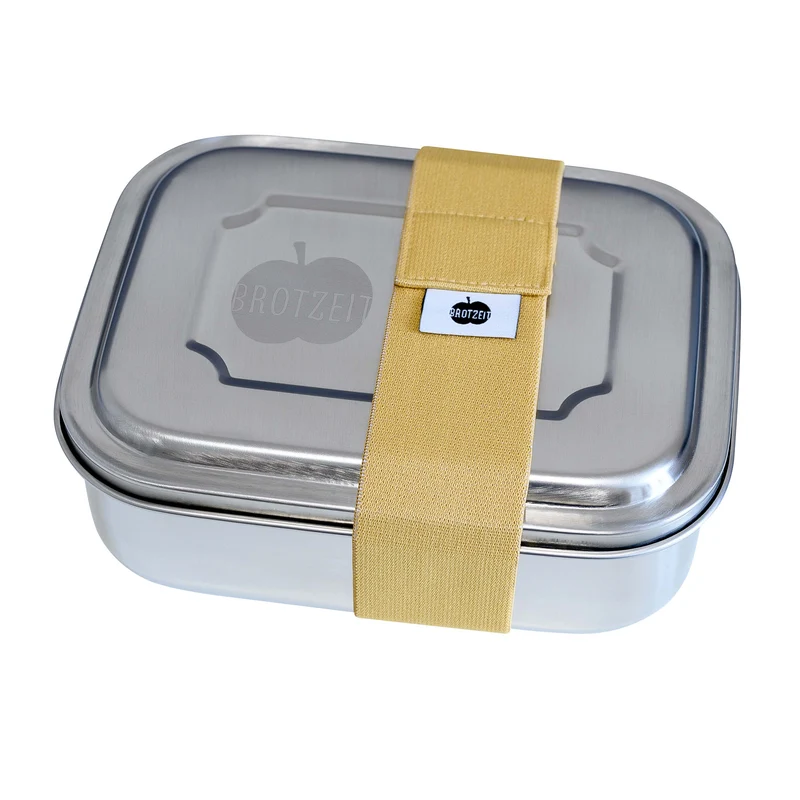 Brotzeit ZWEIER Lunchbox Brotdose Jausenbox mit Unterteilung aus Edelstahl, BPA-frei