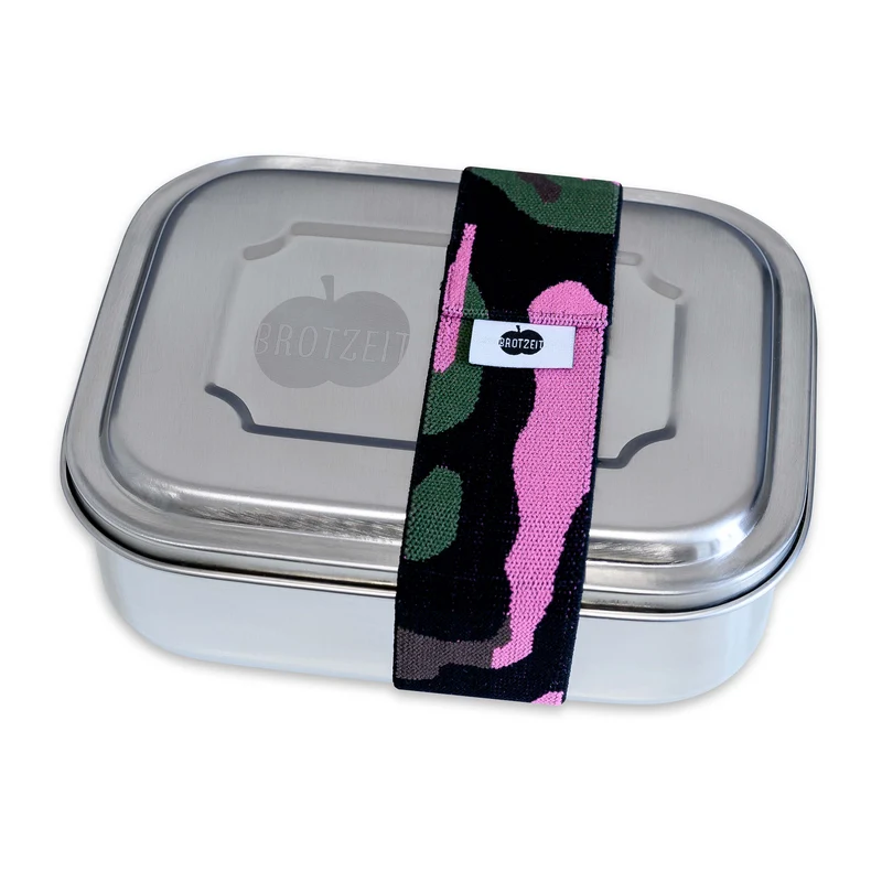 Brotzeit ZWEIER Lunchbox Brotdose Jausenbox mit Unterteilung aus Edelstahl, BPA-frei