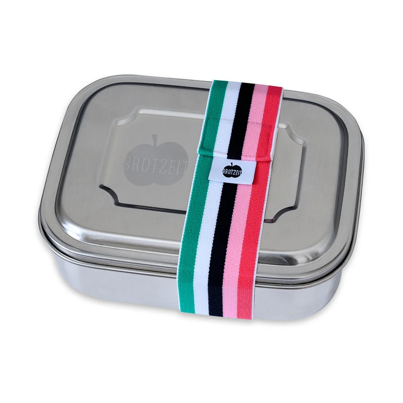 Brotzeit ZWEIER Lunchbox Brotdose Jausenbox mit Unterteilung aus Edelstahl, BPA-frei