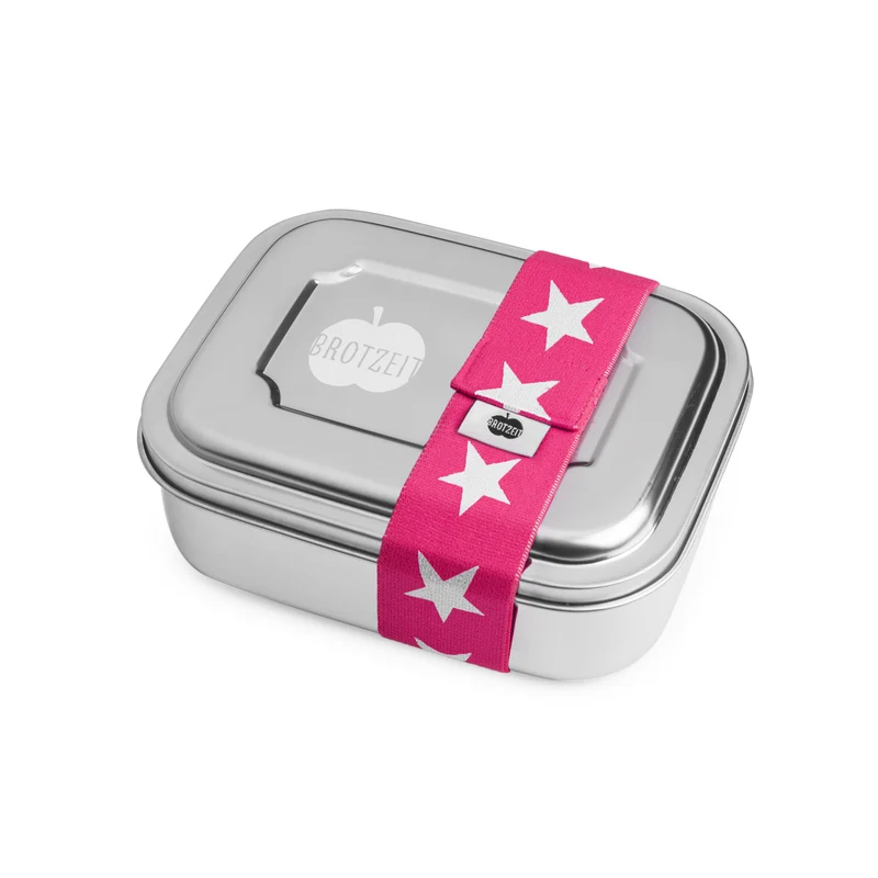 Brotzeit ZWEIER Lunchbox Brotdose Jausenbox mit Unterteilung aus Edelstahl, BPA-frei