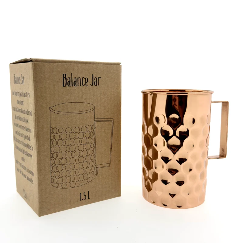 Brotzeit Krug Wasserkrug aus Kupfer 1,5l Kanne balance jar