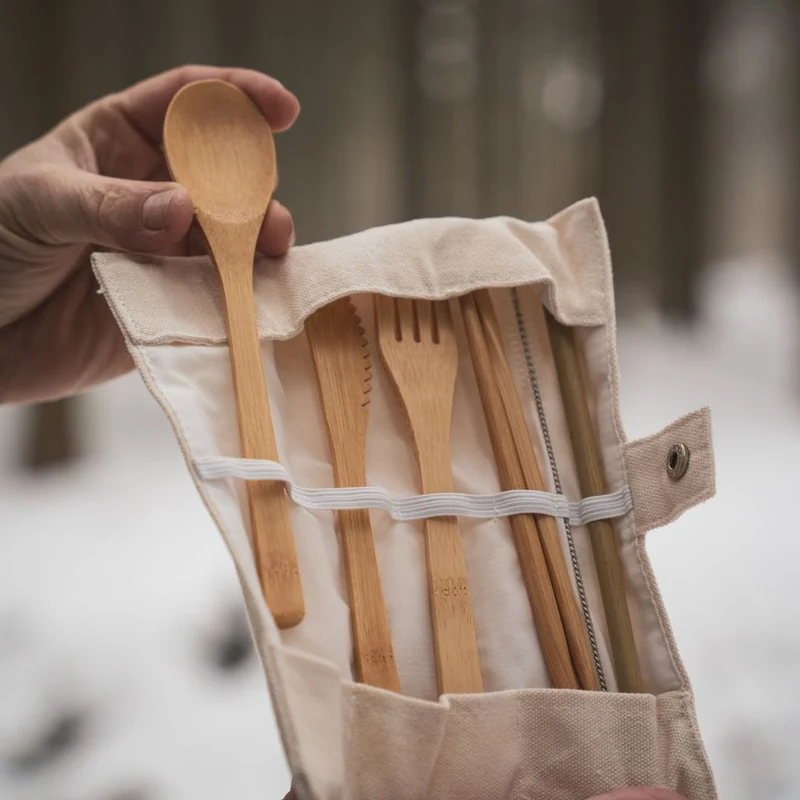 Bambus Picknick und Reise Besteck-Set