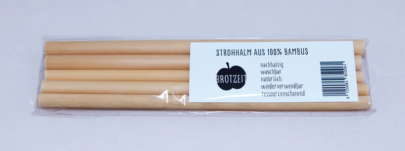 Brotzeit Trinkhalme aus Bambus 5er Set Strohhalme
