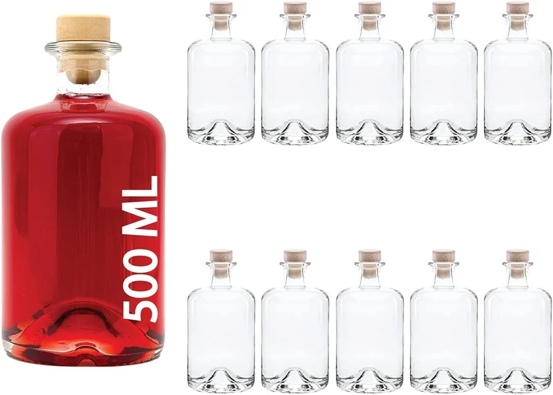 3,4,6 oder 10 x 500 ml leere Glasflaschen Apotheker HGK Weinflasche Schnapsflasche Essig Öl Glasflaschen 0,5 Liter l Nr 1 von slkfactory (10 Stück)