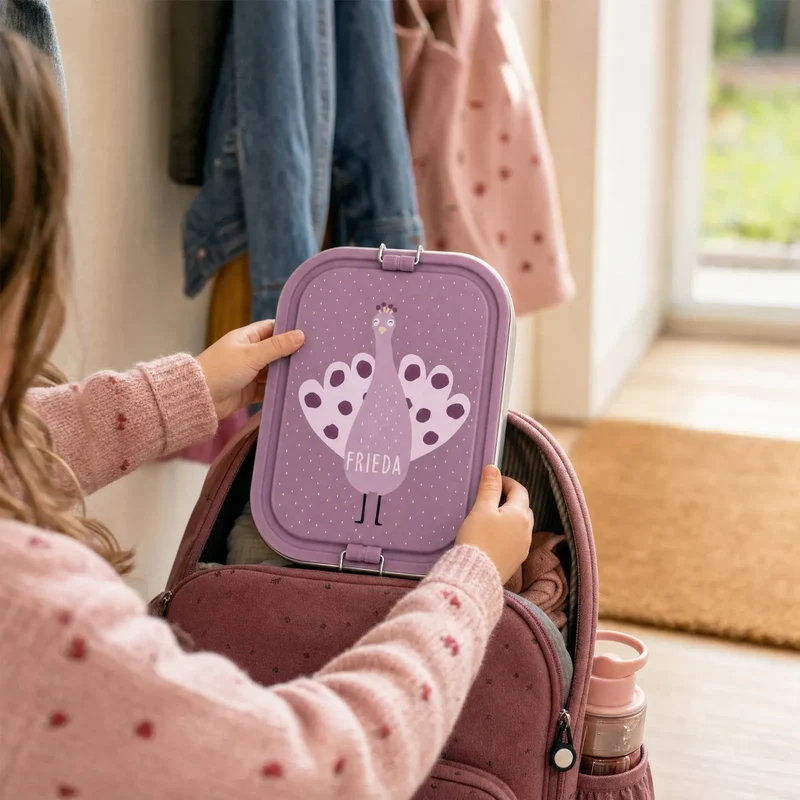 Trixie Brotdose Kinder personalisiert Pfau