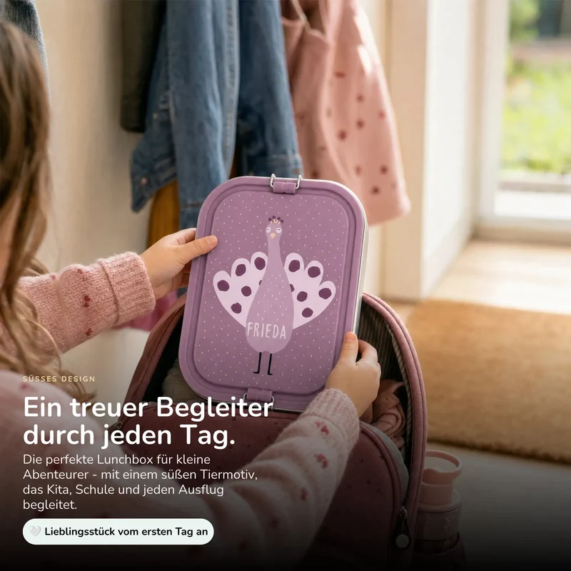 Trixie Brotdose Kinder personalisiert Pfau