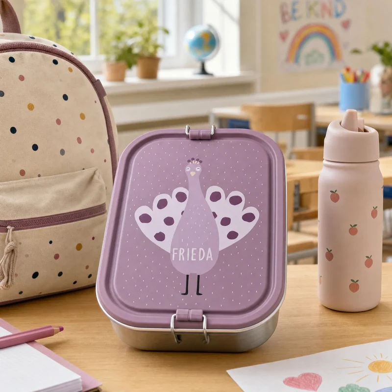 Trixie Brotdose Kinder personalisiert Pfau
