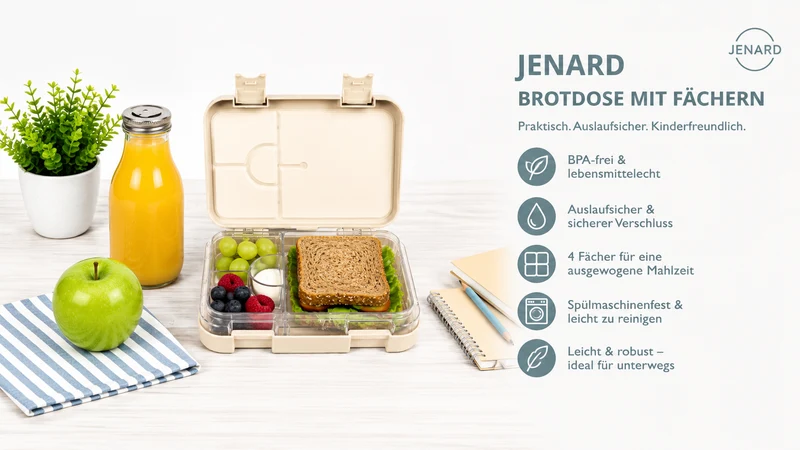 Kinder Brotdose Waldtiere Creme – Bento Box | JENARD®