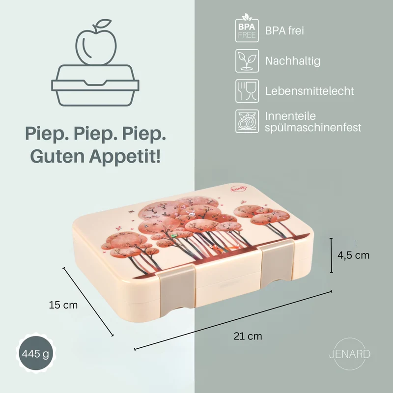 Kinder Brotdose Waldtiere Creme – Bento Box | JENARD®