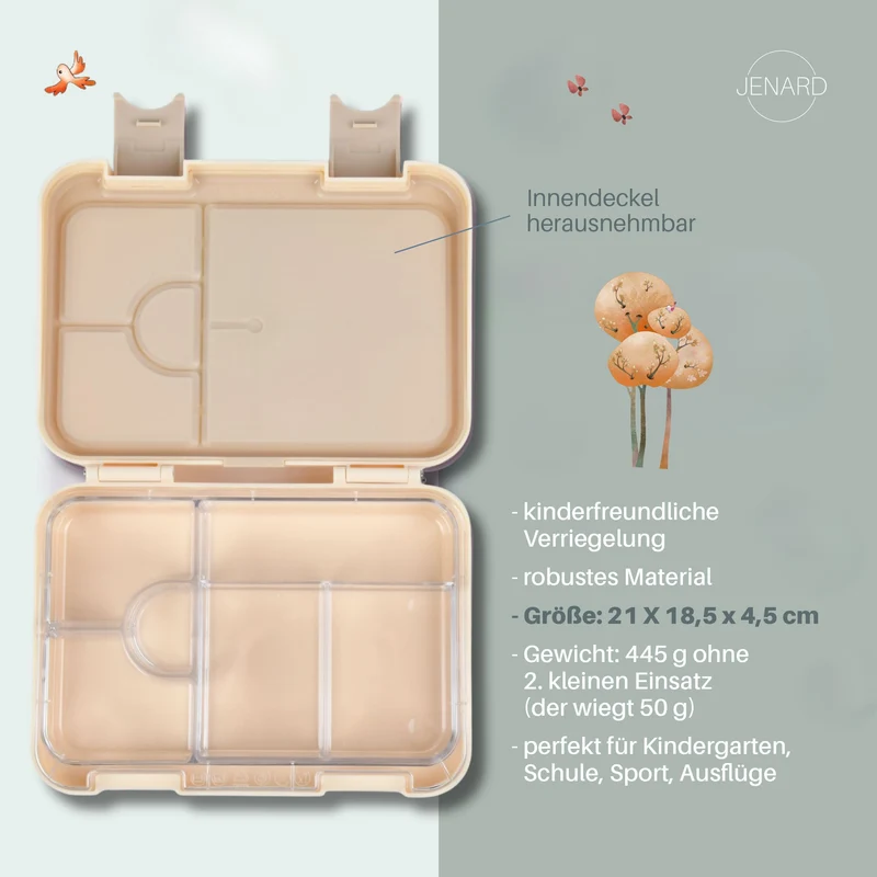 Kinder Brotdose Waldtiere Creme – Bento Box | JENARD®