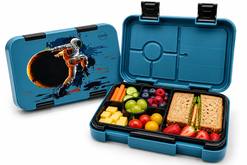 Kinder Brotdose mit Fächern – Astronaut Blau | JENARD®