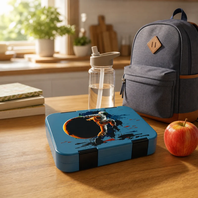 Kinder Brotdose mit Fächern – Astronaut Blau | JENARD®