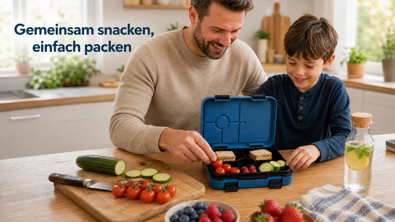 Kinder Brotdose mit Fächern – Astronaut Blau | JENARD®