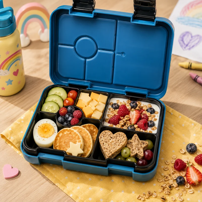 Kinder Brotdose mit Fächern – Astronaut Blau | JENARD®